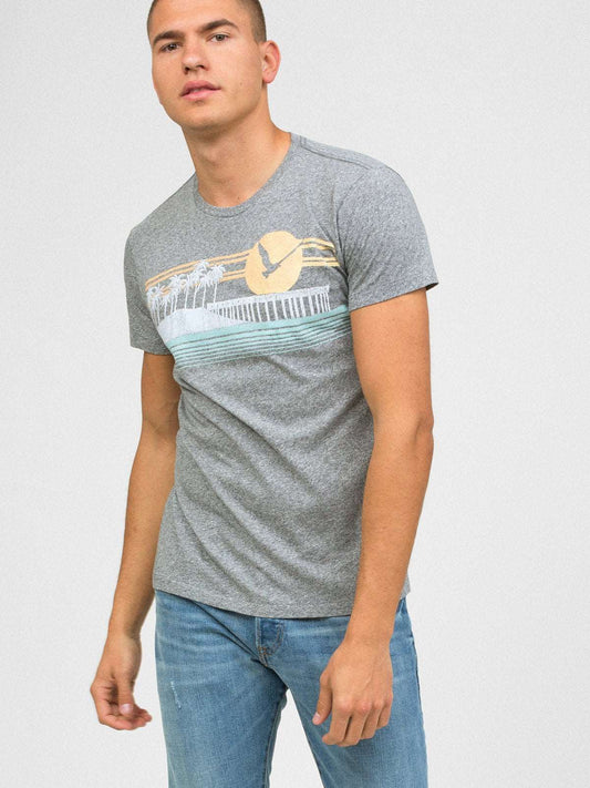 Sol Angeles Sunset Pier Men's Crew Neck T-Shirt - Heather