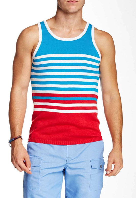 Parke & Ronen Men's Amalfi Singlet - Azzuro/Red/White