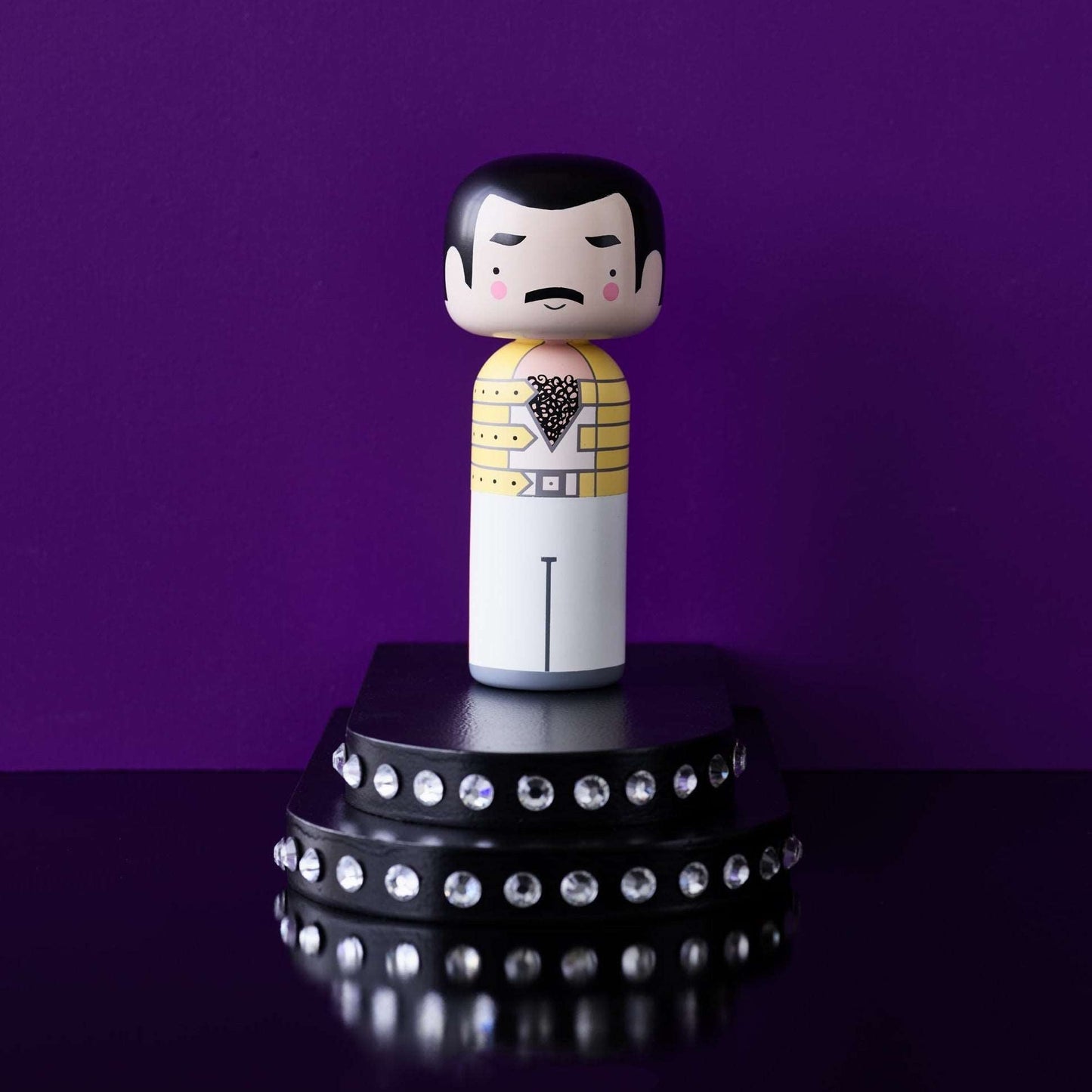 Lucie Kaas Sketch Inc Kokeshi Doll Freddie Mercury