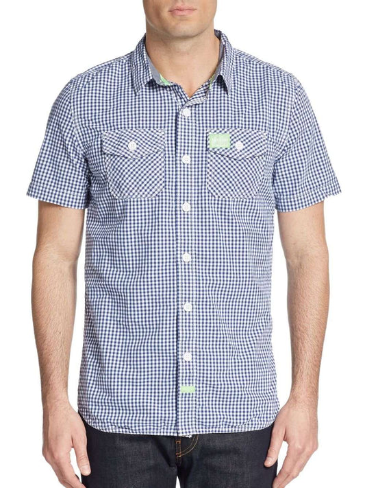 Superdry Washbasket Gingham Boca Short Sleeve Shirt - Blue | CIRCA75.