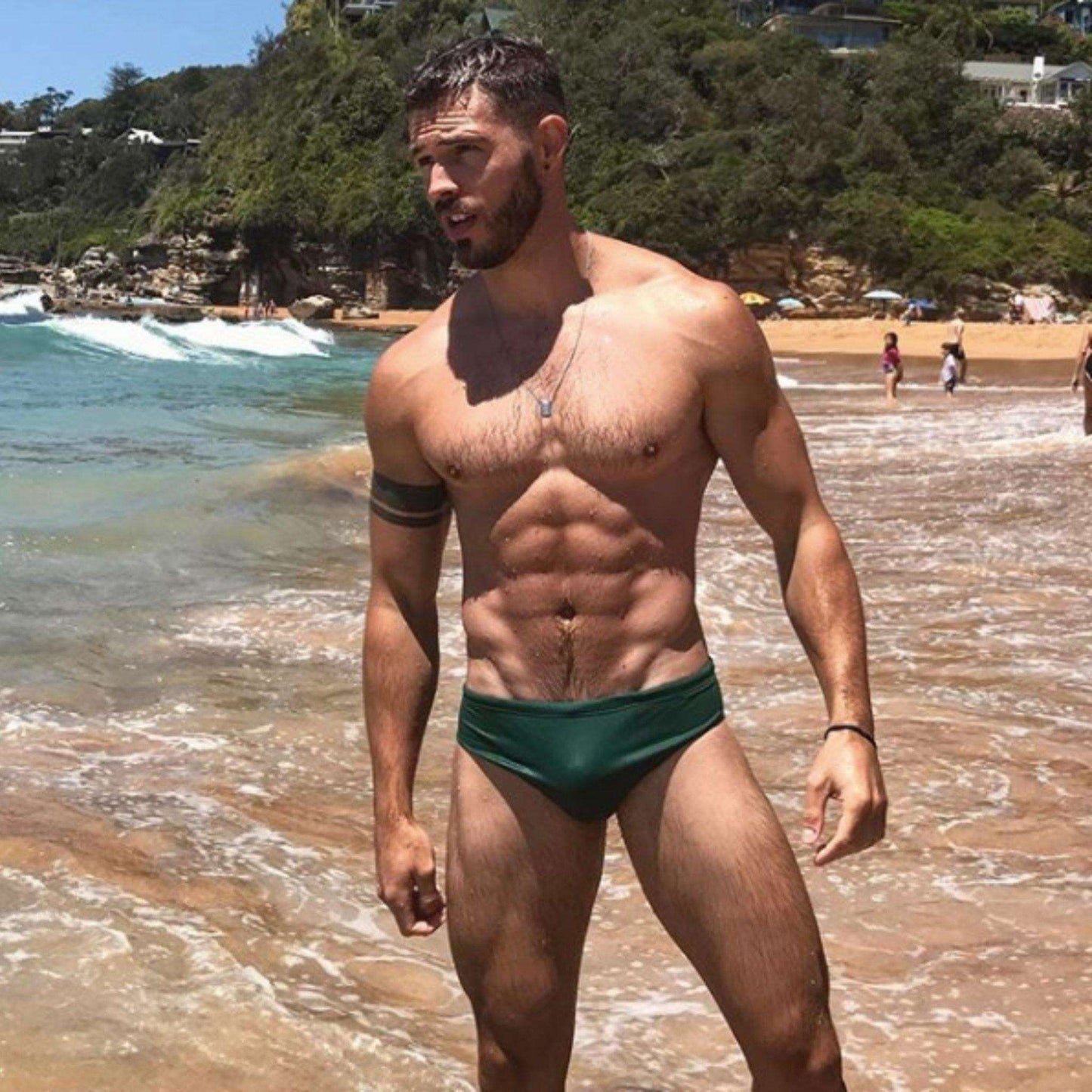 CIRCA75 Mens Swim Briefs - Bottle Green - 1