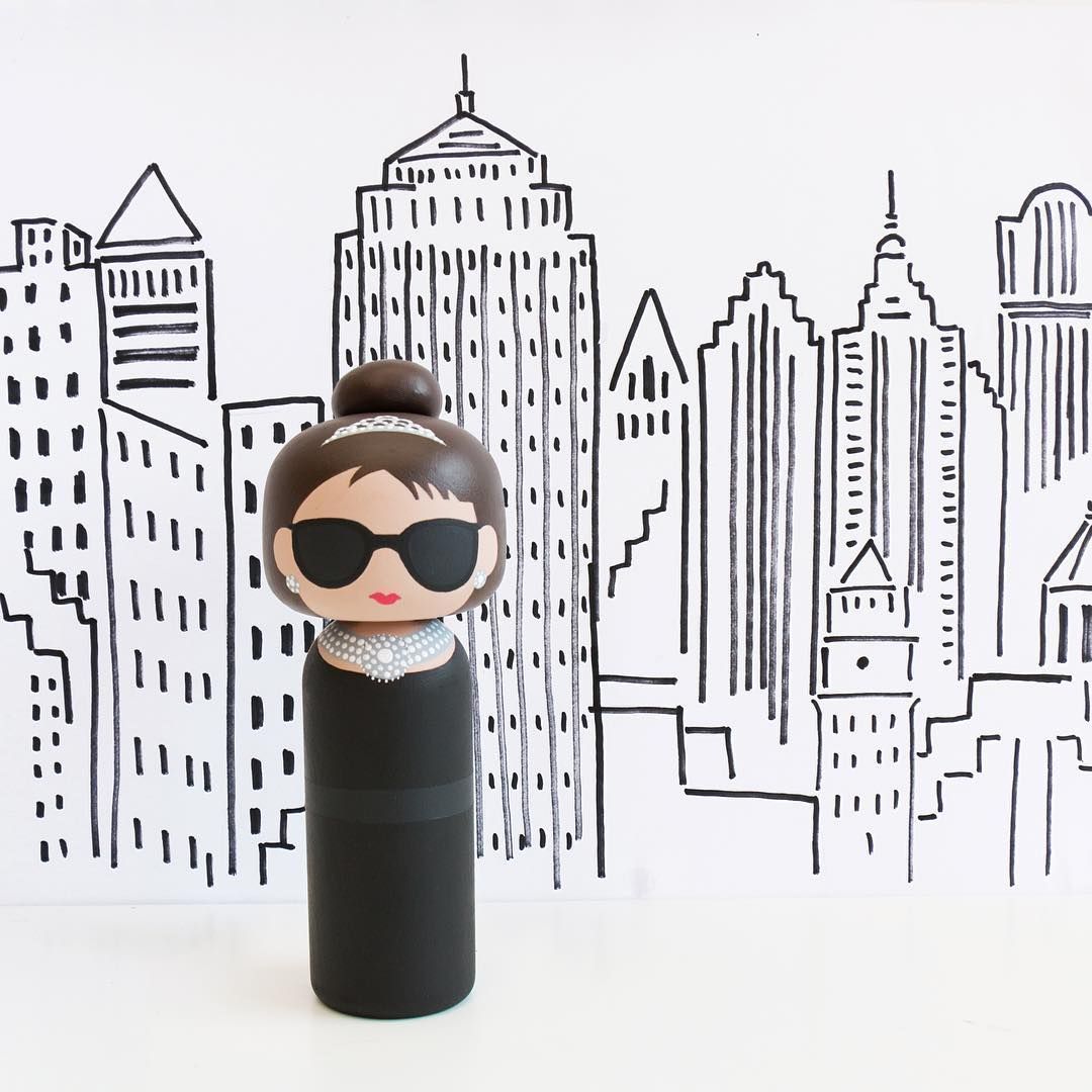 Audrey Hepburn Kokeshi Doll - 3