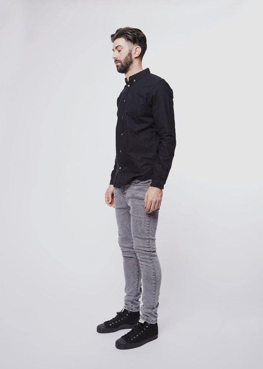 DR DENIM MEN'S PETE SLIM FIT SHIRT BLACK