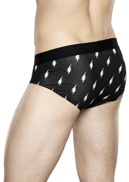 Happy Socks Men's Flash Underwear Brief - Black | CIRCA75