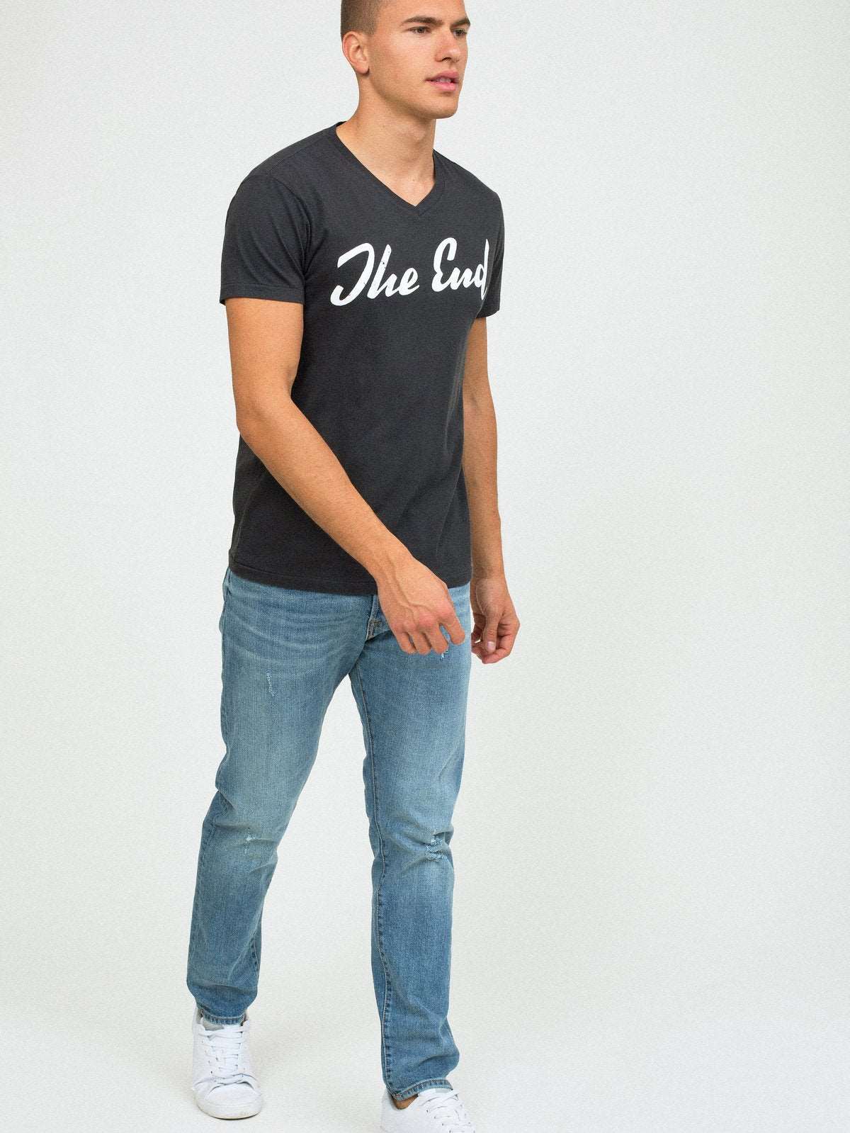 Sol Angeles The End Men's V Neck T-Shirt - Black | CIRCA75.