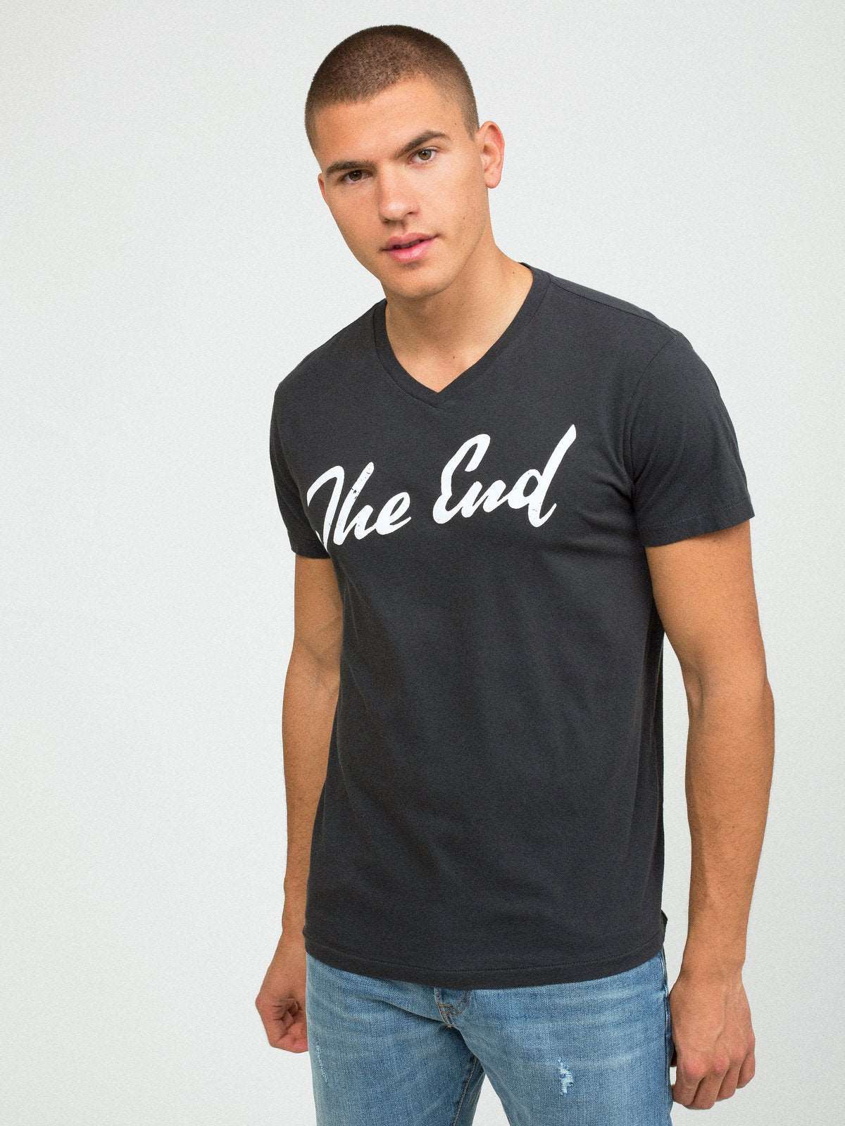 Sol Angeles The End Men's V Neck T-Shirt - Black | CIRCA75.