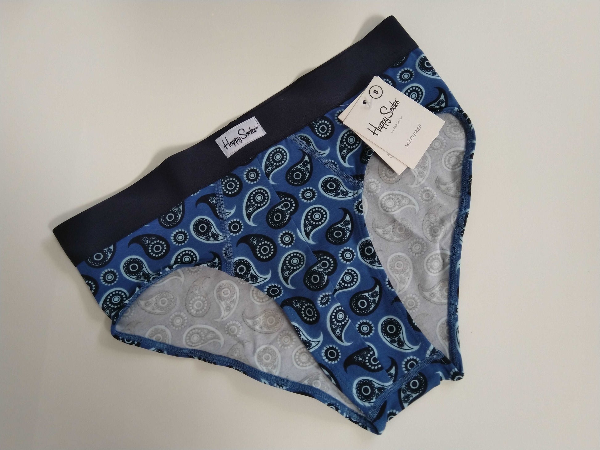 Happy Socks Paisley Brief Men's Underwear - Blue | CIRCA75.