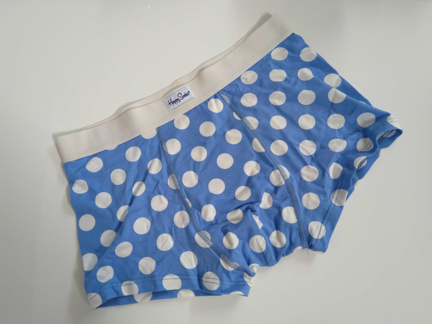 Happy Socks Men's Big Dot Underwear Trunk - Light Blue | CIRCA75.