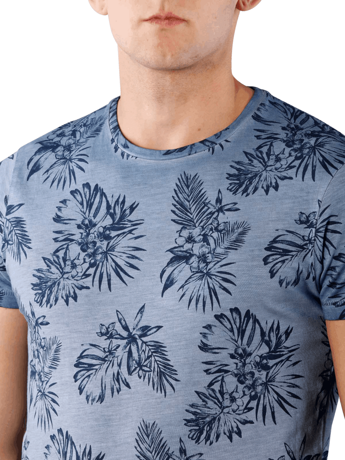 Pepe Blutrop Floral Print Men's T-Shirt - Blue