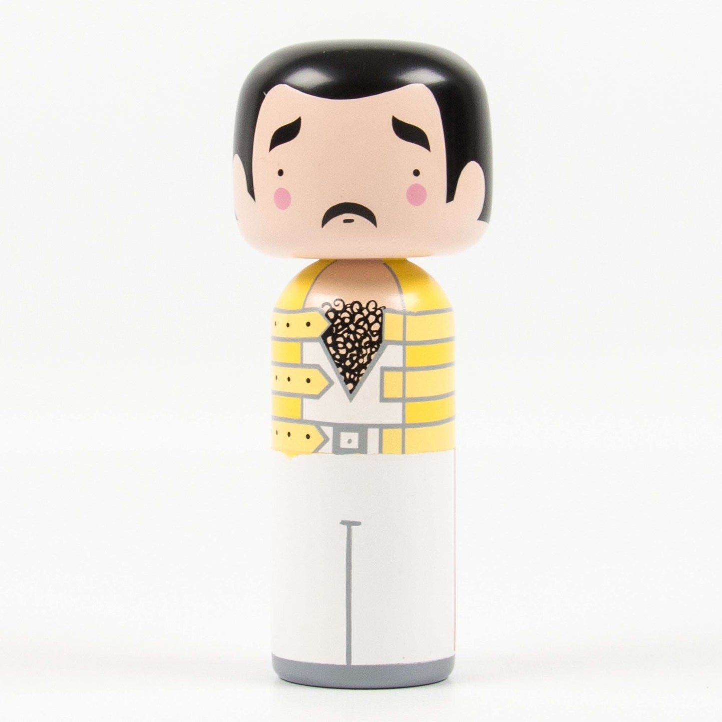 Lucie Kaas Sketch Inc Kokeshi Doll Freddie Mercury