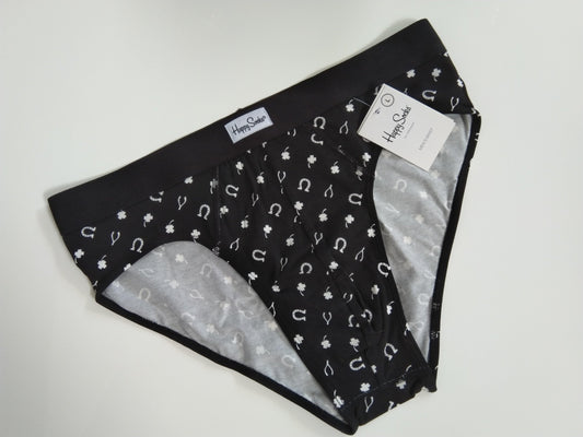 Happy Socks Lucky Brief Men's Underwear - Black | CIRCA75.