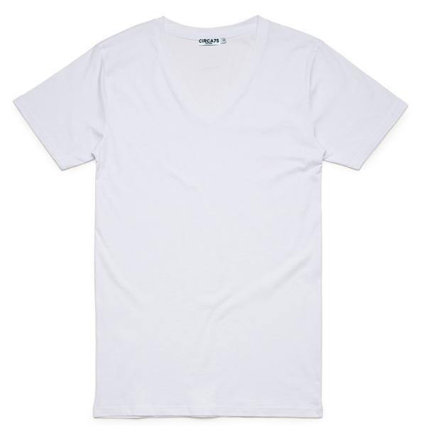 CIRCA75 V-Neck Men's T-Shirt - White | CIRCA75.
