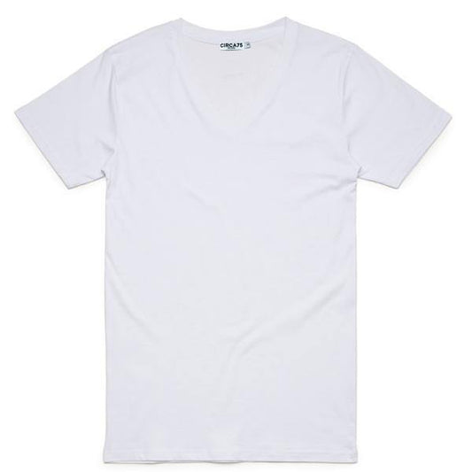 CIRCA75 V-Neck Men's T-Shirt - White | CIRCA75